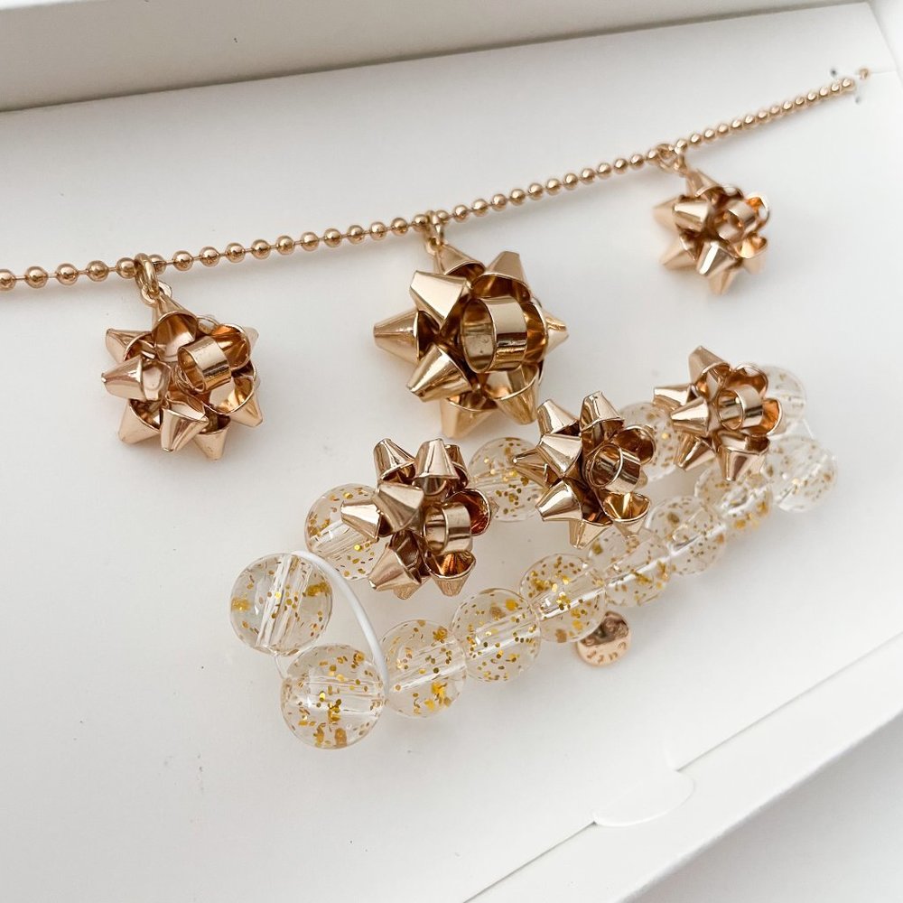 J. Crew Factory Girls' Bow Necklace and Bracelet Set - Picture 2 of 3